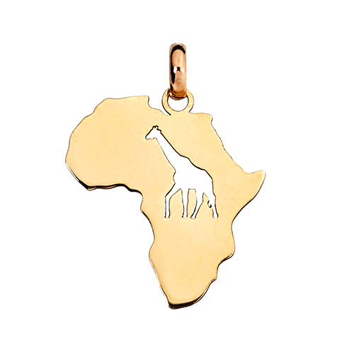 9kt Yellow Gold Africa Giraffe Cut Out (W18 x H20.6)