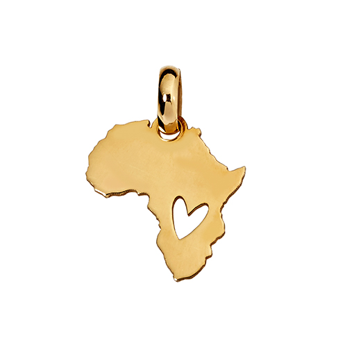 14kt Yellow Gold Mini Africa Heart Cut Out (W12 x H13.4)