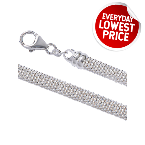 Silver Popcorn Essential Link Bracelet (6.5mm)