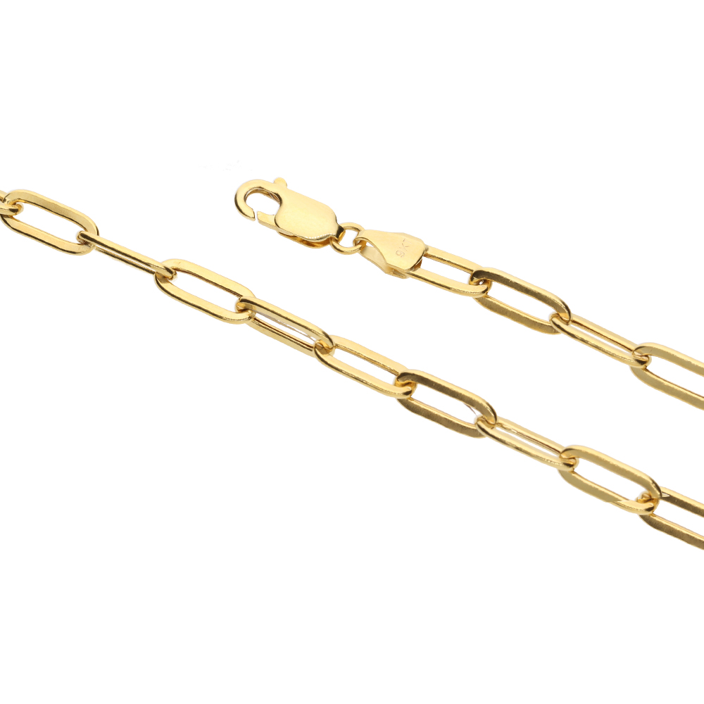 9Kt Gold Paper Clip Chain (4.5mm)