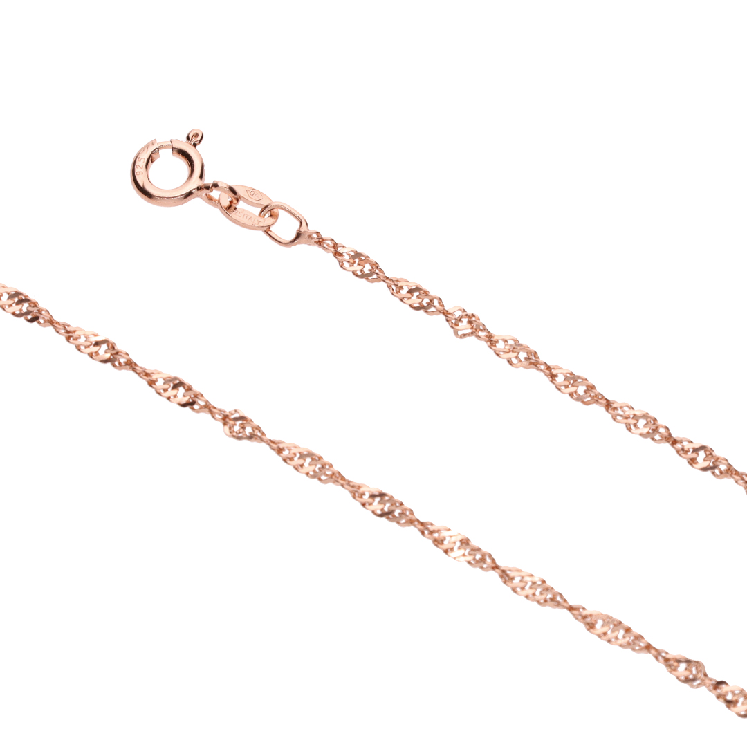 Silver Rose Gold Plated Singapore Chain (2.2mm)