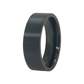 Black Colour Plated Zirconium Brushed Ring (7mm)