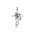 Silver Cross with Rose Design Pendant (17.7x29.1mm)