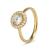 9k Gold Cubic Zirconia Halo Ring (0.93ct)