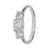 9k White Gold 3 GH Moissanite Stone, Heart Cut Out Sides (1.5ct)