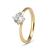 9k Yellow Gold Cubic Zirconia 4 Claw Solitaire Ring (0.75ct)