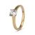 9k Yellow Gold Cubic Zirconia 4 Claw Solitaire Ring (0.75ct)