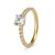 9k Gold Cubic Zirconia 4 Claw Solitaire & Pave Shoulders Ring (0.75ct)