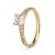 9k Yellow Gold Cubic Zirconia Princess Cut With Pave Shoulders Ring (0.75ct)