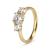 9k Yellow Gold Cubic Zirconia 3 Stone Hearts Cut Out Sides Ring (0.75ct)