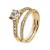 9k Yellow Gold Cubic Zirconia Pave Straight Side Band (0.75ct)