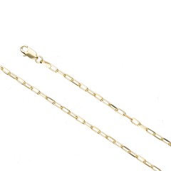 9k Gold Solid Bevelled Diamond Cute Paper Clip Chain (2.20mm)