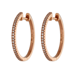 9k Rose Gold Diamond Earrings 19mm