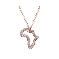9Kt Rose Gold Diamond Micro Pave' Africa Necklace (0.16ct)