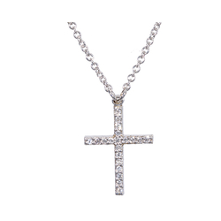 Diamond Micro Pave' Cross Necklace