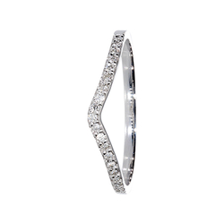 9Kt Yellow Gold Micro Pave' Diamond Curved Band