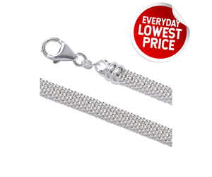 Silver Popcorn Essential Link Bracelet (6.5mm)