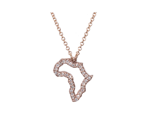 9Kt Rose Gold Diamond Micro Pave' Africa Necklace (0.16ct)