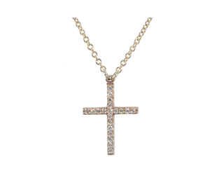 Diamond Micro Pave' Cross Necklace