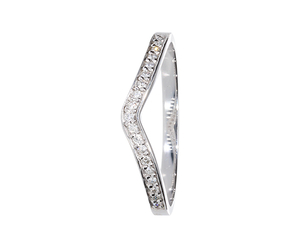 9Kt Yellow Gold Pave Diamond Curved Band
