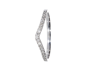 9Kt Yellow Gold Micro Pave' Diamond Curved Band